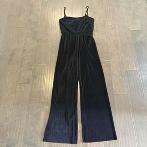 NWT Forever 21 Wide Leg Jumpsuit Womens Small Black Pleated Cami NYE Date Night